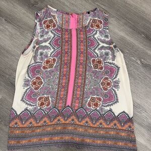 Source Unknown Multicolor Patterned Sleeveless Top